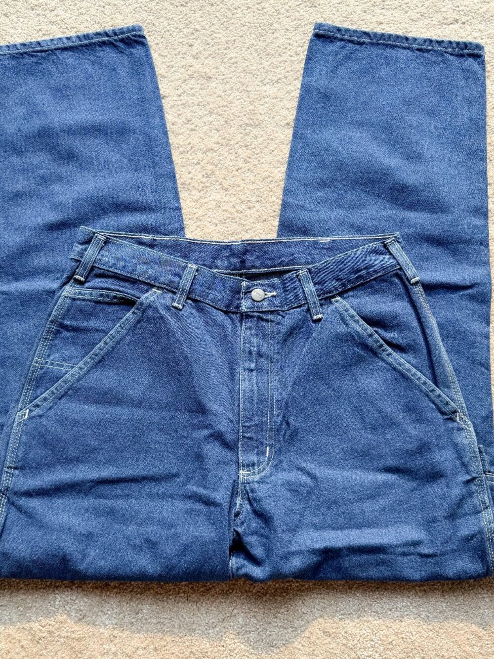 Carhartt B13 Work Dungaree / Carpenter Jeans Medium Wash - Size 32 x 30